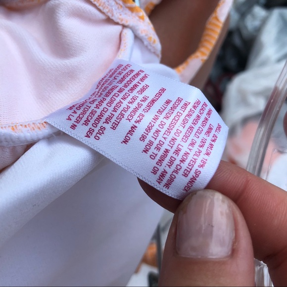 NWOT Xhilaration Orange White Floral Textured 2-PC Two Piece Convertible Bikini - Picture 15 of 16